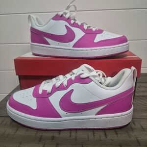 Nike Kids' Court Pink & White Low-Top Sneakers